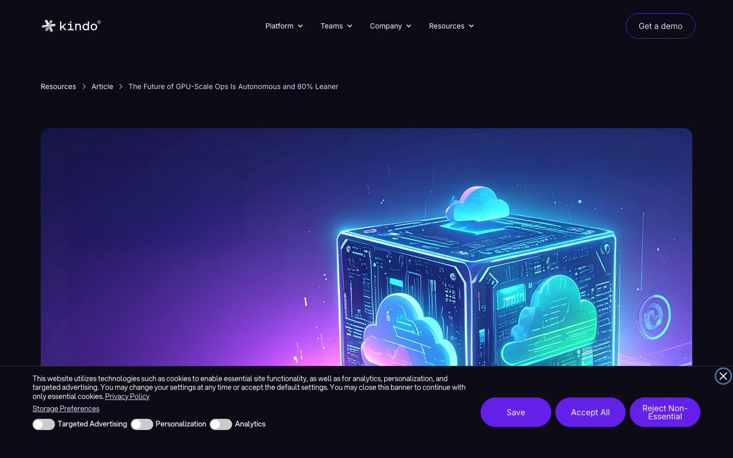 Live Kindo blog article: The Future of GPU-Scale Ops Is Autonomous and 80% Leaner