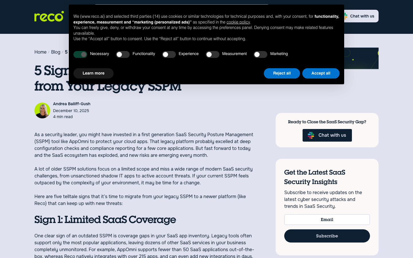 Reco blog: legacy SSPM migration